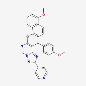 11-Methoxy-14-(4-methoxyphenyl)-2-(4-pyridyl)-14H-benzo[7,8]chromeno[3,2-E][1,2,4]triazolo[1,5-C]pyrimidine