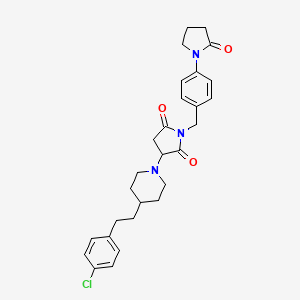 3-{4-[2-(4-Chlorophenyl)ethyl]piperidin-1-yl}-1-[4-(2-oxopyrrolidin-1-yl)benzyl]pyrrolidine-2,5-dione