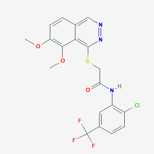 molecular formula C19H15ClF3N3O3S B11061577 N-[2-chloro-5-(trifluoromethyl)phenyl]-2-[(7,8-dimethoxyphthalazin-1-yl)sulfanyl]acetamide 