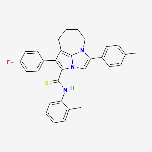 1-(4-Fluorophenyl)-N~2~-(2-methylphenyl)-4-(4-methylphenyl)-5,6,7,8-tetrahydro-2A,4A-diazacyclopenta[CD]azulene-2-carbothioamide