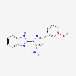 molecular formula C17H15N5O B11061639 1-(1H-benzimidazol-2-yl)-3-(3-methoxyphenyl)-1H-pyrazol-5-amine 