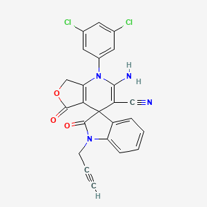 2-Amino-1-(3,5-dichlorophenyl)-2',5-dioxo-1'-prop-2-YN-1-YL-1',2',5,7-tetrahydro-1H-spiro[furo[3,4-B]pyridine-4,3'-indole]-3-carbonitrile