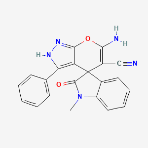 6'-amino-1-methyl-2-oxo-3'-phenyl-1,2-dihydro-1'H-spiro[indole-3,4'-pyrano[2,3-c]pyrazole]-5'-carbonitrile