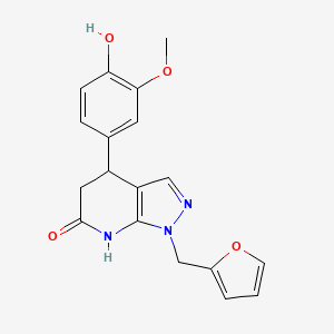 1-(furan-2-ylmethyl)-4-(4-hydroxy-3-methoxyphenyl)-4,5-dihydro-1H-pyrazolo[3,4-b]pyridin-6-ol