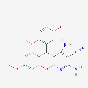 2,4-Diamino-5-(2,5-dimethoxyphenyl)-8-methoxy-5H-chromeno[2,3-B]pyridin-3-YL cyanide