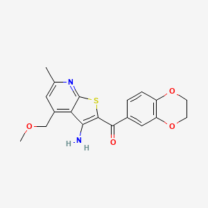 molecular formula C19H18N2O4S B11061695 [3-Amino-4-(methoxymethyl)-6-methylthieno[2,3-b]pyridin-2-yl](2,3-dihydro-1,4-benzodioxin-6-yl)methanone 