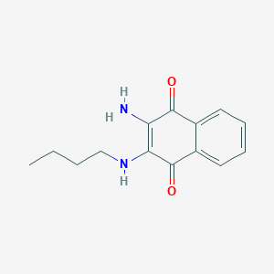 molecular formula C14H16N2O2 B11061699 2-Amino-3-(butylamino)naphthalene-1,4-dione 