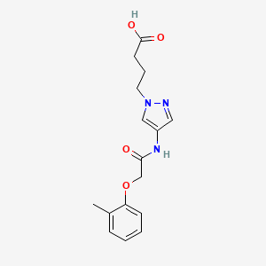 4-(4-{[(2-methylphenoxy)acetyl]amino}-1H-pyrazol-1-yl)butanoic acid