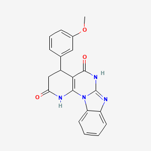 6-(3-methoxyphenyl)-1,3,9,11-tetrazatetracyclo[8.7.0.02,7.012,17]heptadeca-2(7),10,12,14,16-pentaene-4,8-dione