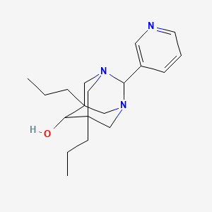 molecular formula C19H29N3O B11061720 5,7-Dipropyl-2-(3-pyridinyl)-1,3-diazatricyclo[3.3.1.1~3,7~]decan-6-OL 