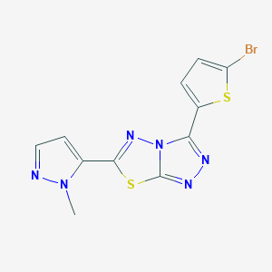 3-(5-bromothiophen-2-yl)-6-(1-methyl-1H-pyrazol-5-yl)[1,2,4]triazolo[3,4-b][1,3,4]thiadiazole