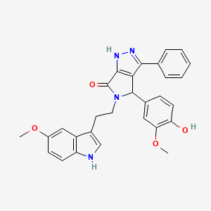 4-(4-hydroxy-3-methoxyphenyl)-5-[2-(5-methoxy-1H-indol-3-yl)ethyl]-3-phenyl-4,5-dihydropyrrolo[3,4-c]pyrazol-6(1H)-one