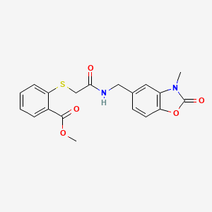 molecular formula C19H18N2O5S B11061753 Methyl 2-[(2-{[(3-methyl-2-oxo-2,3-dihydro-1,3-benzoxazol-5-yl)methyl]amino}-2-oxoethyl)sulfanyl]benzoate 