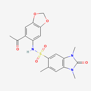 N-(6-acetyl-1,3-benzodioxol-5-yl)-1,3,6-trimethyl-2-oxo-2,3-dihydro-1H-benzimidazole-5-sulfonamide