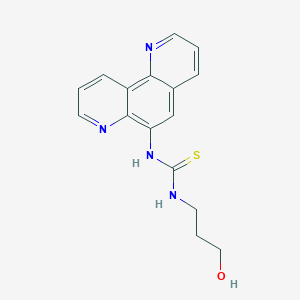 molecular formula C16H16N4OS B11061770 1-(3-Hydroxypropyl)-3-(1,7-phenanthrolin-6-yl)thiourea 