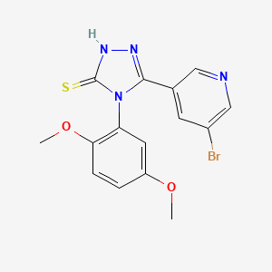 5-(5-bromopyridin-3-yl)-4-(2,5-dimethoxyphenyl)-4H-1,2,4-triazole-3-thiol