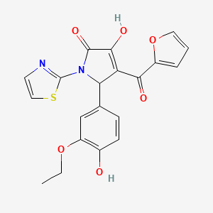 5-(3-ethoxy-4-hydroxyphenyl)-4-(furan-2-ylcarbonyl)-3-hydroxy-1-(1,3-thiazol-2-yl)-1,5-dihydro-2H-pyrrol-2-one