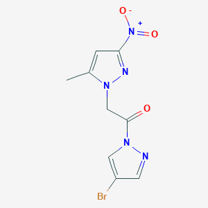 molecular formula C9H8BrN5O3 B11061799 1-(4-bromo-1H-pyrazol-1-yl)-2-(5-methyl-3-nitro-1H-pyrazol-1-yl)ethanone 