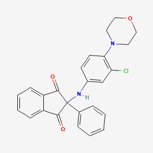 molecular formula C25H21ClN2O3 B11061806 2-{[3-chloro-4-(morpholin-4-yl)phenyl]amino}-2-phenyl-1H-indene-1,3(2H)-dione 