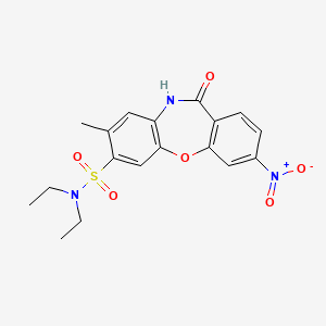 N,N-diethyl-8-methyl-3-nitro-11-oxo-10,11-dihydrodibenzo[b,f][1,4]oxazepine-7-sulfonamide