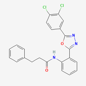 N-{2-[5-(3,4-dichlorophenyl)-1,3,4-oxadiazol-2-yl]phenyl}-3-phenylpropanamide