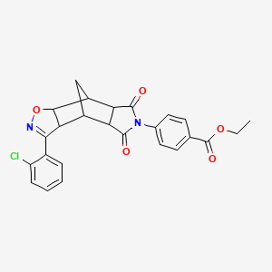 ethyl 4-[3-(2-chlorophenyl)-5,7-dioxo-3a,4,4a,5,7,7a,8,8a-octahydro-6H-4,8-methano[1,2]oxazolo[4,5-f]isoindol-6-yl]benzoate