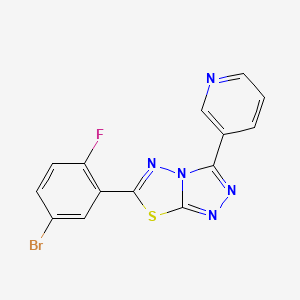 molecular formula C14H7BrFN5S B11061866 6-(5-Bromo-2-fluorophenyl)-3-(pyridin-3-yl)[1,2,4]triazolo[3,4-b][1,3,4]thiadiazole 