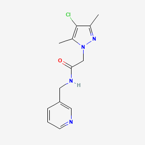 molecular formula C13H15ClN4O B11061875 1H-Pyrazole-1-acetamide, 4-chloro-3,5-dimethyl-N-(3-pyridinylmethyl)- 