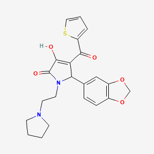 5-(1,3-benzodioxol-5-yl)-3-hydroxy-1-[2-(pyrrolidin-1-yl)ethyl]-4-(thiophen-2-ylcarbonyl)-1,5-dihydro-2H-pyrrol-2-one