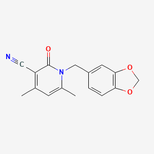 3-Pyridinecarbonitrile, 1-(1,3-benzodioxol-5-ylmethyl)-1,2-dihydro-4,6-dimethyl-2-oxo-