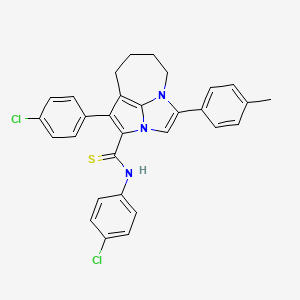 N~2~,1-Bis(4-chlorophenyl)-4-(4-methylphenyl)-5,6,7,8-tetrahydro-2A,4A-diazacyclopenta[CD]azulene-2-carbothioamide