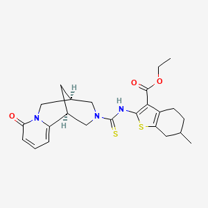 ethyl 6-methyl-2-({[(1S,5R)-8-oxo-1,5,6,8-tetrahydro-2H-1,5-methanopyrido[1,2-a][1,5]diazocin-3(4H)-yl]carbonothioyl}amino)-4,5,6,7-tetrahydro-1-benzothiophene-3-carboxylate