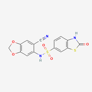 N-(6-cyano-1,3-benzodioxol-5-yl)-2-oxo-2,3-dihydro-1,3-benzothiazole-6-sulfonamide