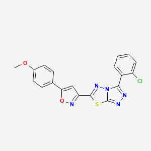 molecular formula C19H12ClN5O2S B11061944 3-(2-Chlorophenyl)-6-[5-(4-methoxyphenyl)-1,2-oxazol-3-yl][1,2,4]triazolo[3,4-b][1,3,4]thiadiazole 