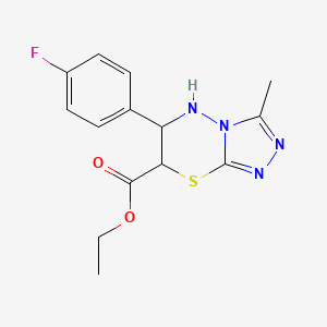 ethyl 6-(4-fluorophenyl)-3-methyl-6,7-dihydro-5H-[1,2,4]triazolo[3,4-b][1,3,4]thiadiazine-7-carboxylate