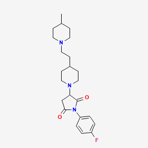 molecular formula C23H32FN3O2 B11061955 1-(4-Fluorophenyl)-3-{4-[2-(4-methylpiperidin-1-yl)ethyl]piperidin-1-yl}pyrrolidine-2,5-dione 