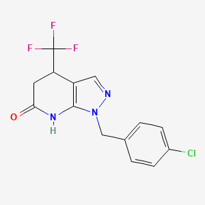 1-(4-chlorobenzyl)-4-(trifluoromethyl)-1,4,5,7-tetrahydro-6H-pyrazolo[3,4-b]pyridin-6-one