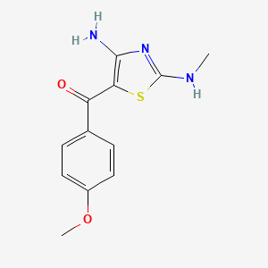 molecular formula C12H13N3O2S B11061961 [4-Amino-2-(methylamino)-1,3-thiazol-5-yl](4-methoxyphenyl)methanone 