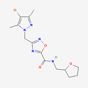 3-[(4-bromo-3,5-dimethyl-1H-pyrazol-1-yl)methyl]-N-(tetrahydrofuran-2-ylmethyl)-1,2,4-oxadiazole-5-carboxamide