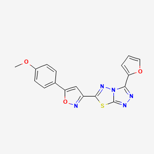 3-(Furan-2-yl)-6-[5-(4-methoxyphenyl)-1,2-oxazol-3-yl][1,2,4]triazolo[3,4-b][1,3,4]thiadiazole