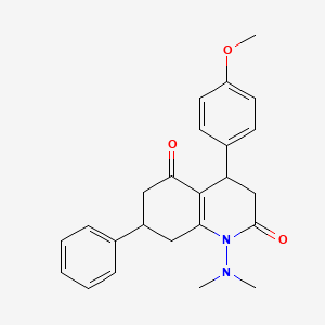 molecular formula C24H26N2O3 B11061969 1-(dimethylamino)-4-(4-methoxyphenyl)-7-phenyl-4,6,7,8-tetrahydroquinoline-2,5(1H,3H)-dione 