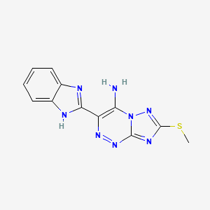 molecular formula C12H10N8S B11061987 3-(1H-benzimidazol-2-yl)-7-(methylsulfanyl)[1,2,4]triazolo[5,1-c][1,2,4]triazin-4-amine 