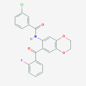 3-chloro-N-{7-[(2-fluorophenyl)carbonyl]-2,3-dihydro-1,4-benzodioxin-6-yl}benzamide