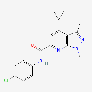 N-(4-chlorophenyl)-4-cyclopropyl-1,3-dimethyl-1H-pyrazolo[3,4-b]pyridine-6-carboxamide