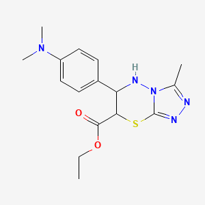 ethyl 6-[4-(dimethylamino)phenyl]-3-methyl-6,7-dihydro-5H-[1,2,4]triazolo[3,4-b][1,3,4]thiadiazine-7-carboxylate