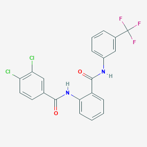 3,4-dichloro-N-(2-{[3-(trifluoromethyl)phenyl]carbamoyl}phenyl)benzamide