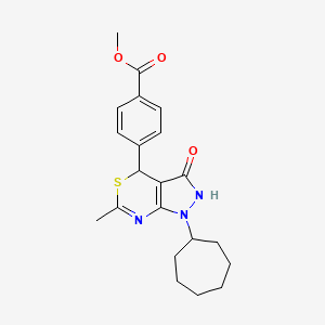 Methyl 4-(1-cycloheptyl-6-methyl-3-oxo-1,2,3,4-tetrahydropyrazolo[3,4-d][1,3]thiazin-4-yl)benzoate