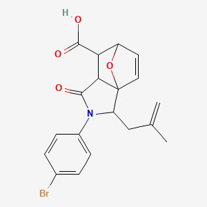 molecular formula C19H18BrNO4 B11062138 2-(4-Bromophenyl)-3-(2-methylprop-2-en-1-yl)-1-oxo-1,2,3,6,7,7a-hexahydro-3a,6-epoxyisoindole-7-carboxylic acid 