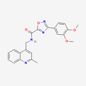 3-(3,4-dimethoxyphenyl)-N-[(2-methylquinolin-4-yl)methyl]-1,2,4-oxadiazole-5-carboxamide