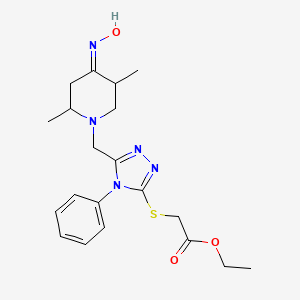 molecular formula C20H27N5O3S B11062151 ethyl [(5-{[(4Z)-4-(hydroxyimino)-2,5-dimethylpiperidin-1-yl]methyl}-4-phenyl-4H-1,2,4-triazol-3-yl)sulfanyl]acetate 